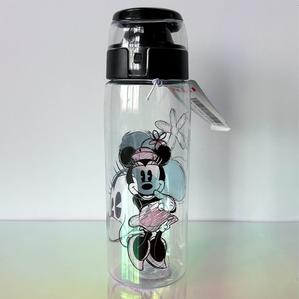 New Disney Minnie Mouse Water Bottle ZAK tumbler Clear